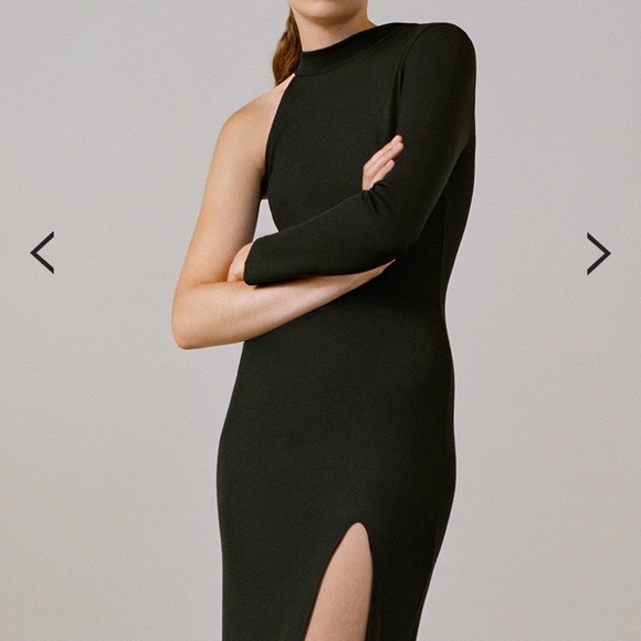 one shoulder ribbed dress